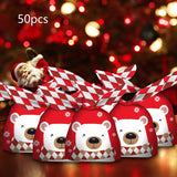 Maxbell 50Pcs Candy Bag Bulk Gift Bags Gifts Wrapping Bags for New Year Bear Red