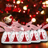 Maxbell 50Pcs Candy Bag Bulk Gift Bags Gifts Wrapping Bags for New Year Grid White