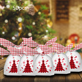 Maxbell 50Pcs Candy Bag Bulk Gift Bags Gifts Wrapping Bags for New Year Grid White