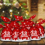 Maxbell 50Pcs Candy Bag Bulk Gift Bags Gifts Wrapping Bags for New Year Snowflake Red