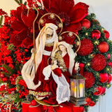 Maxbell Maxbell Winter Christmas Wreath Holiday Wreath for Fireplace Ornament Decoration Red 30cm