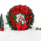 Maxbell Maxbell Winter Christmas Wreath Holiday Wreath for Fireplace Ornament Decoration Red 30cm