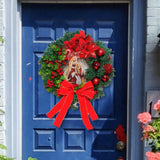 Maxbell Maxbell Winter Christmas Wreath Holiday Wreath for Fireplace Ornament Decoration Red 30cm