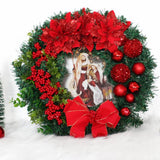 Maxbell Maxbell Winter Christmas Wreath Holiday Wreath for Fireplace Ornament Decoration Red 40cm