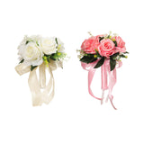 Maxbell Elegant Wedding Bride Bouquet Arrangement for Church Party Decor White