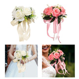 Maxbell Elegant Wedding Bride Bouquet Arrangement for Church Party Decor White