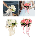 Maxbell Elegant Wedding Bride Bouquet Arrangement for Church Party Decor White