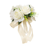 Maxbell Elegant Wedding Bride Bouquet Arrangement for Church Party Decor White