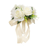 Maxbell Elegant Wedding Bride Bouquet Arrangement for Church Party Decor White