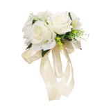 Maxbell Elegant Wedding Bride Bouquet Arrangement for Church Party Decor White
