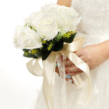 Maxbell Elegant Wedding Bride Bouquet Arrangement for Church Party Decor White