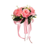 Maxbell Elegant Wedding Bride Bouquet Arrangement for Church Party Decor Pink