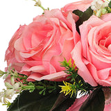 Maxbell Elegant Wedding Bride Bouquet Arrangement for Church Party Decor Pink