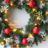 Maxbell Maxbell Light up Christmas Wreath with Cones Garland for Outside Winter Decor 30cm