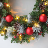 Maxbell Maxbell Light up Christmas Wreath with Cones Garland for Outside Winter Decor 30cm