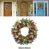 Maxbell Maxbell Light up Christmas Wreath with Cones Garland for Outside Winter Decor 30cm