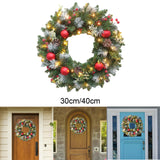 Maxbell Maxbell Light up Christmas Wreath with Cones Garland for Outside Winter Decor 30cm