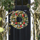 Maxbell Maxbell Light up Christmas Wreath with Cones Garland for Outside Winter Decor 30cm