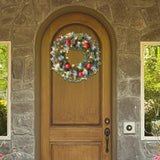 Maxbell Maxbell Light up Christmas Wreath with Cones Garland for Outside Winter Decor 30cm