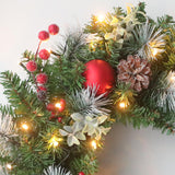 Maxbell Maxbell Light up Christmas Wreath with Cones Garland for Outside Winter Decor 40cm