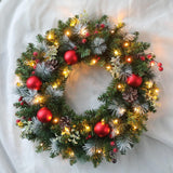 Maxbell Maxbell Light up Christmas Wreath with Cones Garland for Outside Winter Decor 40cm