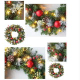 Maxbell Maxbell Light up Christmas Wreath with Cones Garland for Outside Winter Decor 40cm