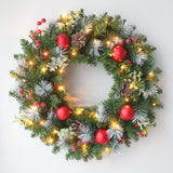 Maxbell Maxbell Light up Christmas Wreath with Cones Garland for Outside Winter Decor 40cm