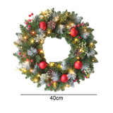 Maxbell Maxbell Light up Christmas Wreath with Cones Garland for Outside Winter Decor 40cm