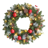 Maxbell Maxbell Light up Christmas Wreath with Cones Garland for Outside Winter Decor 40cm