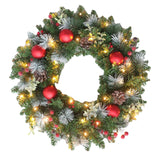 Maxbell Maxbell Light up Christmas Wreath with Cones Garland for Outside Winter Decor 40cm