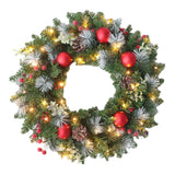 Maxbell Maxbell Light up Christmas Wreath with Cones Garland for Outside Winter Decor 40cm