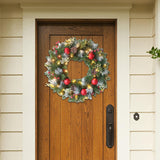 Maxbell Maxbell Light up Christmas Wreath with Cones Garland for Outside Winter Decor 40cm