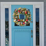 Maxbell Maxbell Light up Christmas Wreath with Cones Garland for Outside Winter Decor 40cm