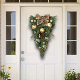 Maxbell Christmas Teardrop Swag Wall Hanging Door Wreath for Holiday Decoration