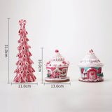 Maxbell Maxbell Christmas Scene House Buildings for Collectible Themed Party Home Cupcake Pink