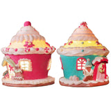Maxbell Maxbell Christmas Scene House Buildings for Collectible Themed Party Home Cupcake Pink