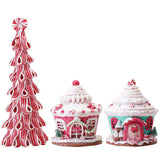 Maxbell Maxbell Christmas Scene House Buildings for Collectible Themed Party Home Cupcake Pink