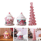 Maxbell Maxbell Christmas Scene House Buildings for Collectible Themed Party Home Cupcake Pink