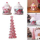 Maxbell Maxbell Christmas Scene House Buildings for Collectible Themed Party Home Cupcake Pink