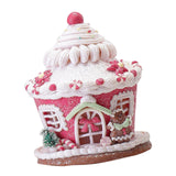 Maxbell Maxbell Christmas Scene House Buildings for Collectible Themed Party Home Cupcake Pink