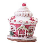 Maxbell Maxbell Christmas Scene House Buildings for Collectible Themed Party Home Cupcake Pink