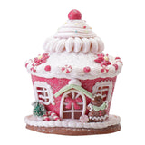 Maxbell Maxbell Christmas Scene House Buildings for Collectible Themed Party Home Cupcake Pink