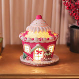 Maxbell Maxbell Christmas Scene House Buildings for Collectible Themed Party Home Cupcake Pink