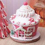 Maxbell Maxbell Christmas Scene House Buildings for Collectible Themed Party Home Cupcake Pink