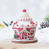 Maxbell Maxbell Christmas Scene House Buildings for Collectible Themed Party Home Cupcake Pink