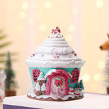 Maxbell Maxbell Christmas Scene House Buildings for Collectible Themed Party Home Cupcake Green