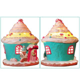 Maxbell Maxbell Christmas Scene House Buildings for Collectible Themed Party Home Cupcake Green
