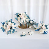Maxbell Fake Bridal Wedding Bouquet Rose Flowers for Ceremony Church Anniversary