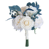Maxbell Fake Bridal Wedding Bouquet Rose Flowers for Ceremony Church Anniversary