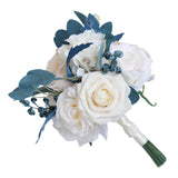 Maxbell Fake Bridal Wedding Bouquet Rose Flowers for Ceremony Church Anniversary